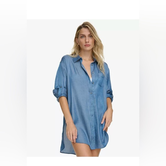 NWT Calvin Klein
Women's Beach Button-Up Shirt Cover-Up Small - Picture 1 of 4